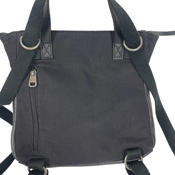 The Sak Black Crossbody Backpack Bag Purse Leather Black Convertible Studded - Picture 5 of 13